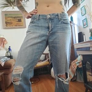 Distressed Slim Boyfriend Jeans